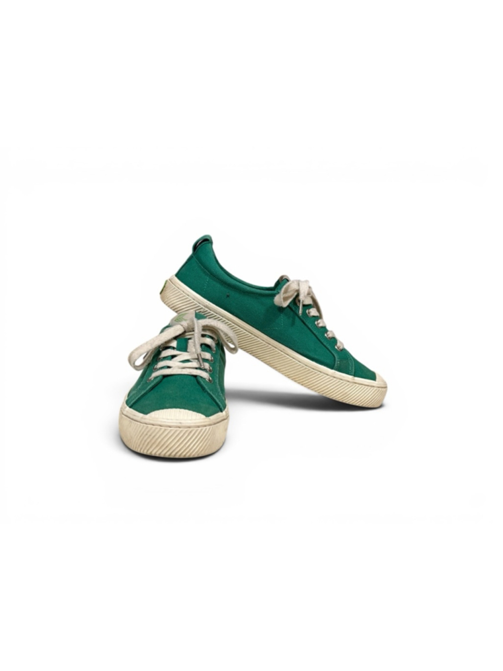 Cariuma OCA Low Spring Green Canvas Cork Heel Sneakers W 8.5/M7 Organic Cotton - Picture 7 of 10